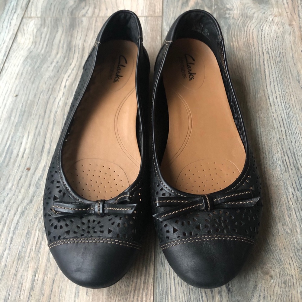 Clark's Bendable Poem Journal Flats Black Sz 8.5